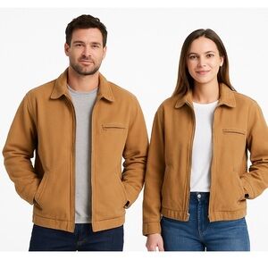 Abercrombie Fitch Vtg Y2K Detroit Lined Chore Canvas Bomber Work Jacket -small